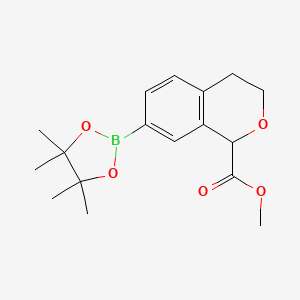 molecular formula C17H23BO5 B13508722 Methyl 7-(4,4,5,5-tetramethyl-1,3,2-dioxaborolan-2-yl)isochromane-1-carboxylate 