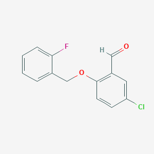 molecular formula C14H10ClFO2 B1350875 5-Chloro-2-[(2-fluorobenzyl)oxy]benzaldehyde CAS No. 590360-21-7