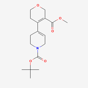 molecular formula C17H25NO5 B13508765 t-Butyl 4-[5-(methoxycarbonyl)-3,6-dihydro-2hpyran-4-yl]-3,6-dihydropyridine-1(2h)-carboxylate 