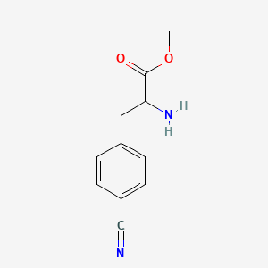 molecular formula C11H12N2O2 B13508778 Methyl 2-amino-3-(4-cyanophenyl)propanoate 