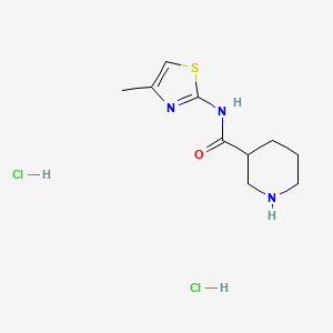 molecular formula C10H17Cl2N3OS B13508779 N-(4-methyl-1,3-thiazol-2-yl)piperidine-3-carboxamide dihydrochloride 