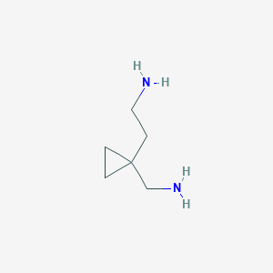 molecular formula C6H14N2 B13508799 2-(1-(Aminomethyl)cyclopropyl)ethan-1-amine 