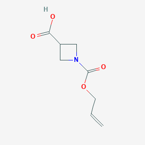 molecular formula C8H11NO4 B13508815 1-(Allyloxycarbonyl)azetidine-3-carboxylicacid 