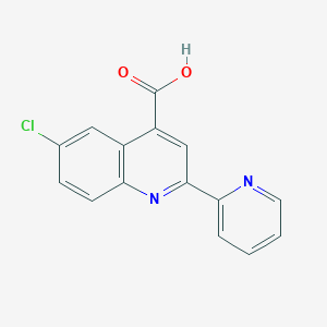 molecular formula C15H9ClN2O2 B1350882 6-Chloro-2-(pyridin-2-yl)quinoline-4-carboxylic acid CAS No. 667412-62-6