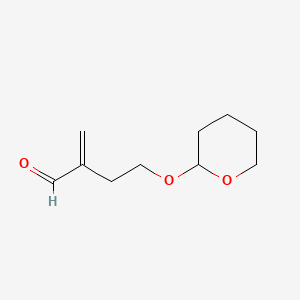 molecular formula C10H16O3 B13508835 2-Methylidene-4-(oxan-2-yloxy)butanal 
