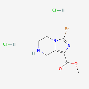 molecular formula C8H12BrCl2N3O2 B13508840 methyl 3-bromo-5H,6H,7H,8H-imidazo[1,5-a]pyrazine-1-carboxylate dihydrochloride 