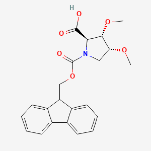molecular formula C22H23NO6 B13508843 (2R,3S,4R)-1-(9H-fluoren-9-ylmethoxycarbonyl)-3,4-dimethoxypyrrolidine-2-carboxylic acid 