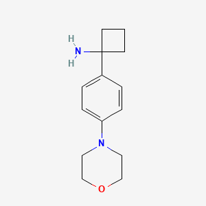molecular formula C14H20N2O B13508844 1-[4-(4-Morpholinyl)phenyl]cyclobutanamine 