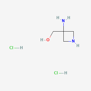 molecular formula C4H12Cl2N2O B13508880 (3-Aminoazetidin-3-yl)methanoldihydrochloride 
