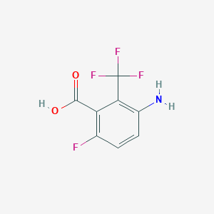 molecular formula C8H5F4NO2 B13508899 3-Amino-6-fluoro-2-(trifluoromethyl)benzoic acid 