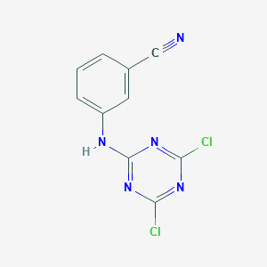 molecular formula C10H5Cl2N5 B135091 3-[(4,6-Dichloro-1,3,5-triazin-2-yl)amino]benzonitrile CAS No. 146887-21-0