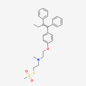 molecular formula C28H33NO3S2 B1351003 2-[4-(1,2-diphenylbut-1-enyl)phenoxy]-N-methyl-N-(2-methylsulfonylsulfanylethyl)ethanamine 