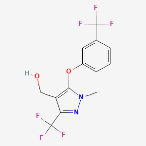molecular formula C13H10F6N2O2 B1351018 {1-Methyl-3-(trifluoromethyl)-5-[3-(trifluoromethyl)phenoxy]-1H-pyrazol-4-YL}methanol CAS No. 318469-40-8
