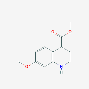 molecular formula C12H15NO3 B13510243 Methyl 7-methoxy-1,2,3,4-tetrahydroquinoline-4-carboxylate 
