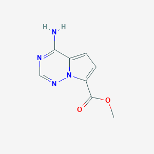 molecular formula C8H8N4O2 B13510290 Methyl 4-aminopyrrolo[2,1-F][1,2,4]triazine-7-carboxylate 