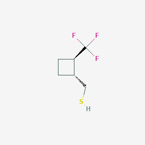 molecular formula C6H9F3S B13510319 rac-[(1R,2R)-2-(trifluoromethyl)cyclobutyl]methanethiol 