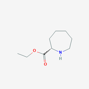 molecular formula C9H17NO2 B13510346 ethyl (2S)-azepane-2-carboxylate 