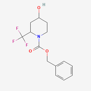 molecular formula C14H16F3NO3 B13510376 Benzyl 4-hydroxy-2-(trifluoromethyl)piperidine-1-carboxylate 