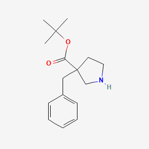 molecular formula C16H23NO2 B13510434 Tert-butyl 3-benzylpyrrolidine-3-carboxylate 