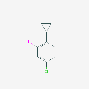 molecular formula C9H8ClI B13510479 4-Chloro-1-cyclopropyl-2-iodobenzene 