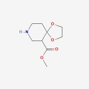 molecular formula C9H15NO4 B13510488 Methyl 1,4-dioxa-8-azaspiro[4.5]decane-6-carboxylate 