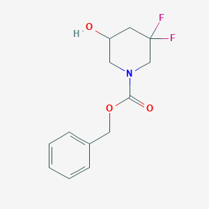molecular formula C13H15F2NO3 B13510525 Benzyl 3,3-difluoro-5-hydroxypiperidine-1-carboxylate 
