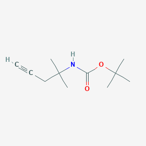 molecular formula C11H19NO2 B13510583 tert-butyl N-(2-methylpent-4-yn-2-yl)carbamate 