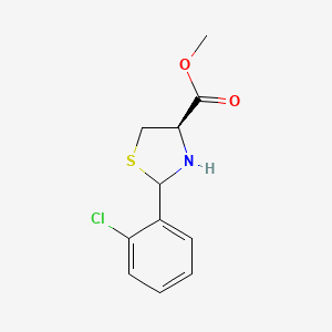 molecular formula C11H12ClNO2S B13510647 methyl (4R)-2-(2-chlorophenyl)-1,3-thiazolidine-4-carboxylate 