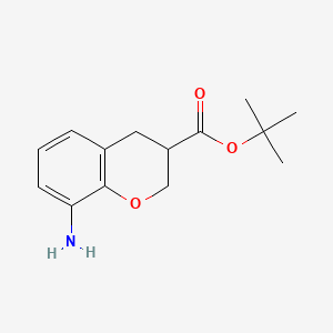 molecular formula C14H19NO3 B13510648 tert-Butyl 8-aminochromane-3-carboxylate 