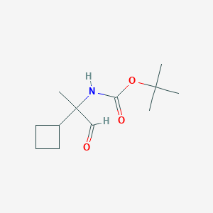 molecular formula C12H21NO3 B13510659 Tert-butyl n-(2-cyclobutyl-1-oxopropan-2-yl)carbamate 