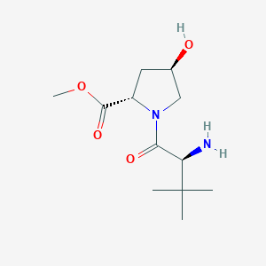 molecular formula C12H22N2O4 B13510712 Methyl (2S,4R)-1-((S)-2-amino-3,3-dimethylbutanoyl)-4-hydroxypyrrolidine-2-carboxylate 