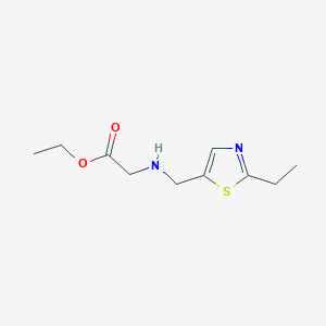 molecular formula C10H16N2O2S B13510737 Ethyl ((2-ethylthiazol-5-yl)methyl)glycinate 