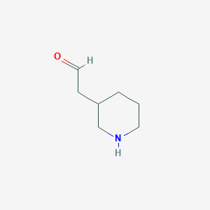 molecular formula C7H13NO B13510738 2-(Piperidin-3-yl)acetaldehyde 