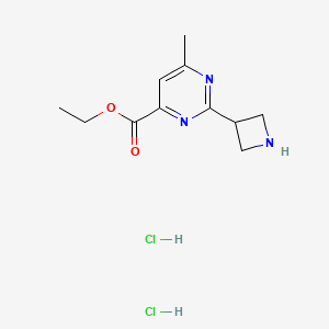 molecular formula C11H17Cl2N3O2 B13510754 Ethyl 2-(azetidin-3-yl)-6-methylpyrimidine-4-carboxylate dihydrochloride 
