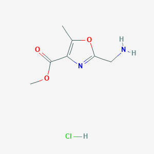 molecular formula C7H11ClN2O3 B13510799 Methyl 2-(aminomethyl)-5-methyl-1,3-oxazole-4-carboxylate hydrochloride 
