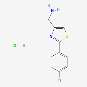 molecular formula C10H10Cl2N2S B1351092 [2-(4-chlorophenyl)-1,3-thiazol-4-yl]methanamine Hydrochloride CAS No. 690632-35-0