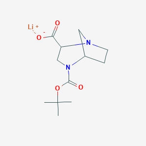 molecular formula C12H19LiN2O4 B13510941 Lithium(1+) 4-[(tert-butoxy)carbonyl]-1,4-diazabicyclo[3.2.1]octane-2-carboxylate 