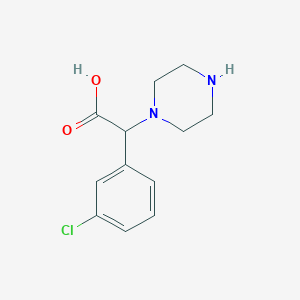 molecular formula C12H15ClN2O2 B13510952 2-(3-Chlorophenyl)-2-(piperazin-1-yl)acetic acid 