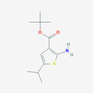 molecular formula C12H19NO2S B13510963 1,1-Dimethylethyl 2-amino-5-(1-methylethyl)-3-thiophenecarboxylate 