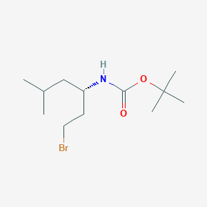 molecular formula C12H24BrNO2 B13511007 tert-butyl N-[(3S)-1-bromo-5-methylhexan-3-yl]carbamate 