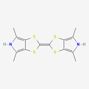 molecular formula C14H14N2S4 B13511076 2-{4,6-dimethyl-2H,5H-[1,3]dithiolo[4,5-c]pyrrol-2-ylidene}-4,6-dimethyl-2H,5H-[1,3]dithiolo[4,5-c]pyrrole 