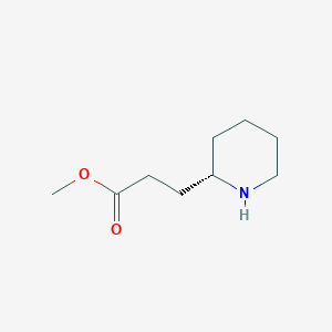 molecular formula C9H17NO2 B13511080 Methyl (S)-3-(piperidin-2-yl)propanoate 