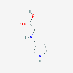 molecular formula C6H12N2O2 B13511103 Pyrrolidin-3-ylglycine 