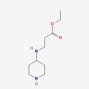 molecular formula C10H20N2O2 B13511112 Ethyl 3-(piperidin-4-ylamino)propanoate 
