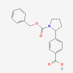 molecular formula C19H19NO4 B13511124 4-(1-((Benzyloxy)carbonyl)pyrrolidin-2-yl)benzoic acid 