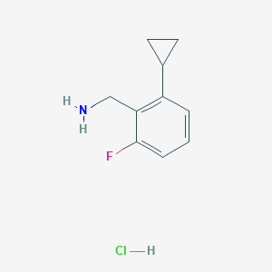 molecular formula C10H13ClFN B13511223 1-(2-Cyclopropyl-6-fluorophenyl)methanamine hydrochloride 