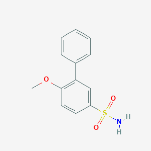 molecular formula C13H13NO3S B13511235 4-Methoxy-3-phenylbenzene-1-sulfonamide 