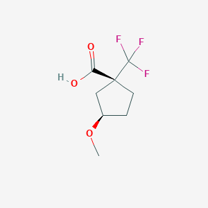 molecular formula C8H11F3O3 B13511254 rac-(1R,3R)-3-methoxy-1-(trifluoromethyl)cyclopentane-1-carboxylic acid 