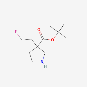 molecular formula C11H20FNO2 B13511293 Tert-butyl 3-(2-fluoroethyl)pyrrolidine-3-carboxylate 
