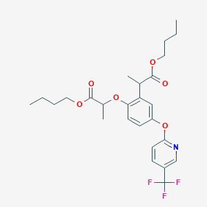 molecular formula C26H32F3NO6 B13511398 Butyl 2-[2-(1-butoxy-1-oxopropan-2-yl)-4-{[5-(trifluoromethyl)pyridin-2-yl]oxy}phenoxy]propanoate 